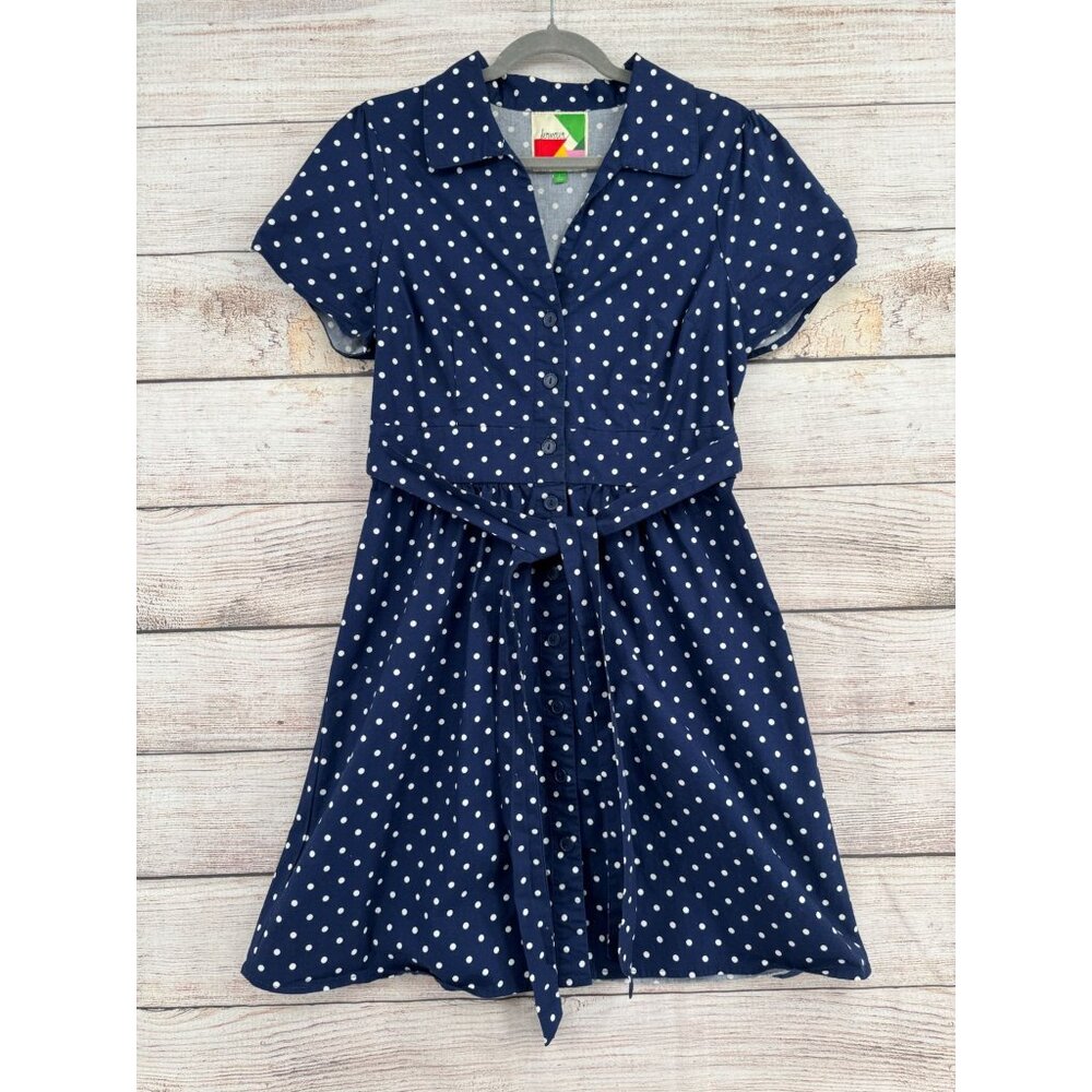 Modcloth Dark Blue Polka Dot Mini Dress